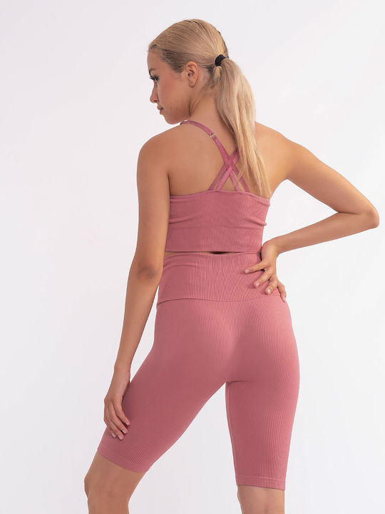 The Lady Women's Bike Training Legging High Waisted & Push Up Pink