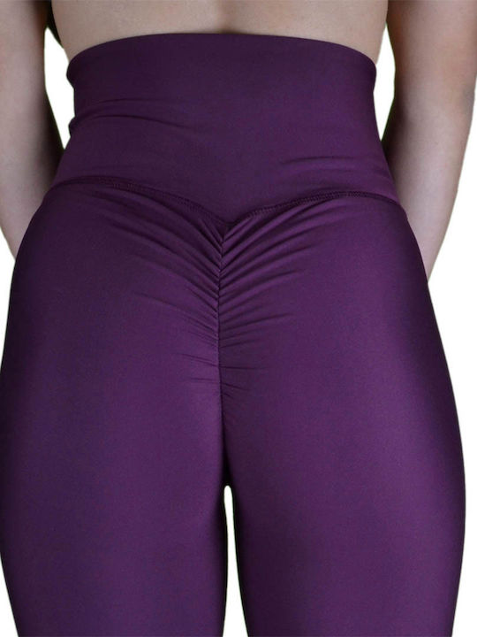 Women's Capri Leggings Firming High Waist & Push Up Purple
