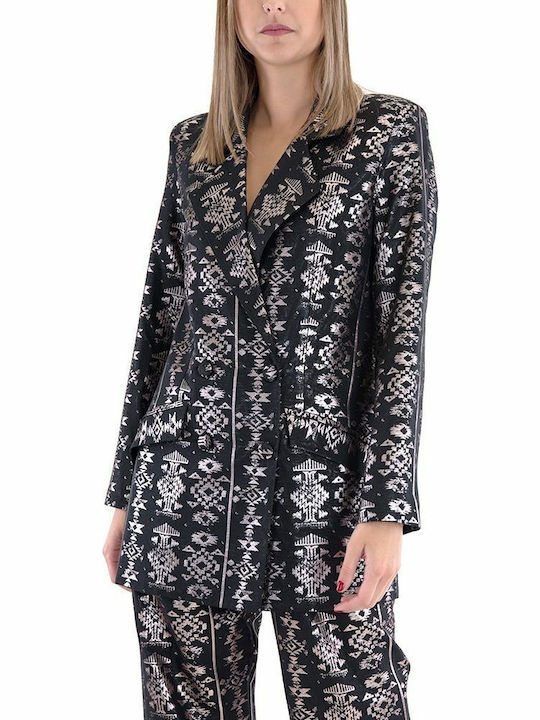 Lace Long Women's Blazer Brown