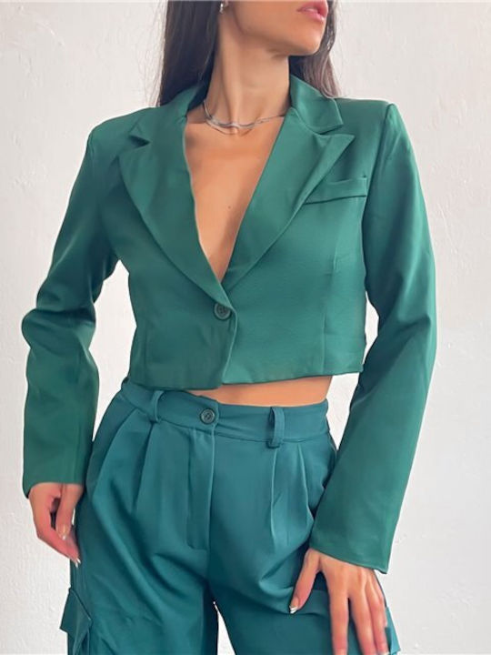 Chica Short Women's Blazer Green