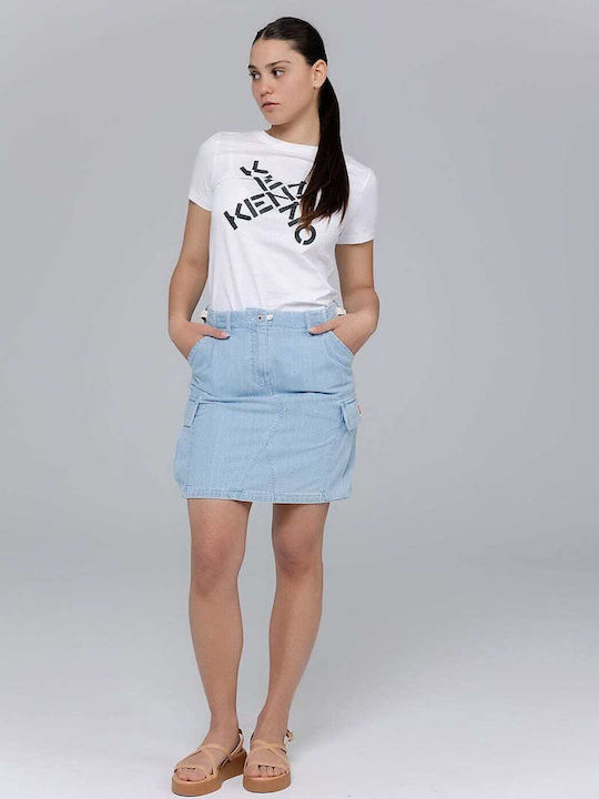 Denim Hoch tailliert Mini Rock Blau