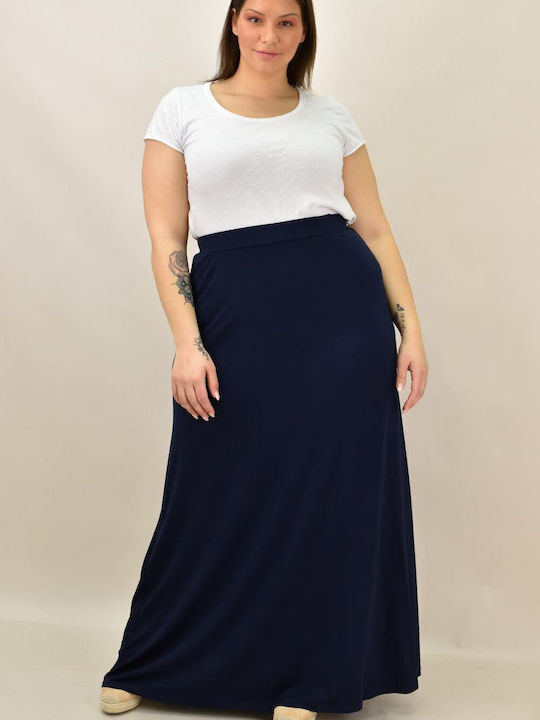 High-waisted Maxi Skirt Navy Blue