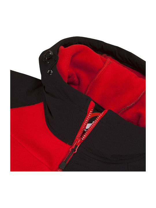 Men's Fleece Cardigan with Hood Red