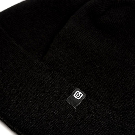Beanie Unisex Σκούφος Πλεκτός σε Μαύρο χρώμα