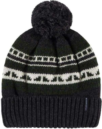 Pom Pom Beanie Unisex Fleece Beanie Knitted in Black color