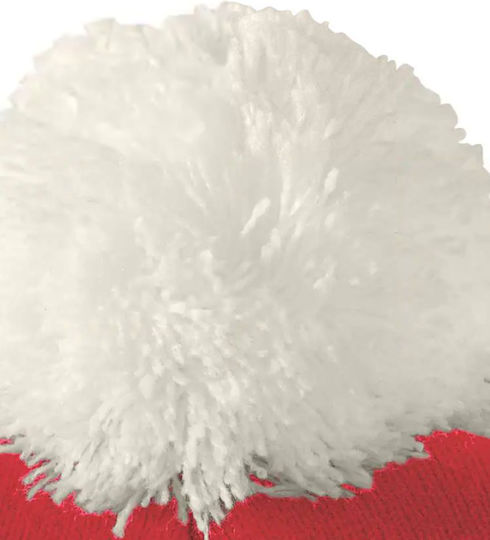Pom Pom Beanie Γυναικείος Σκούφος Πλεκτός σε Κόκκινο χρώμα