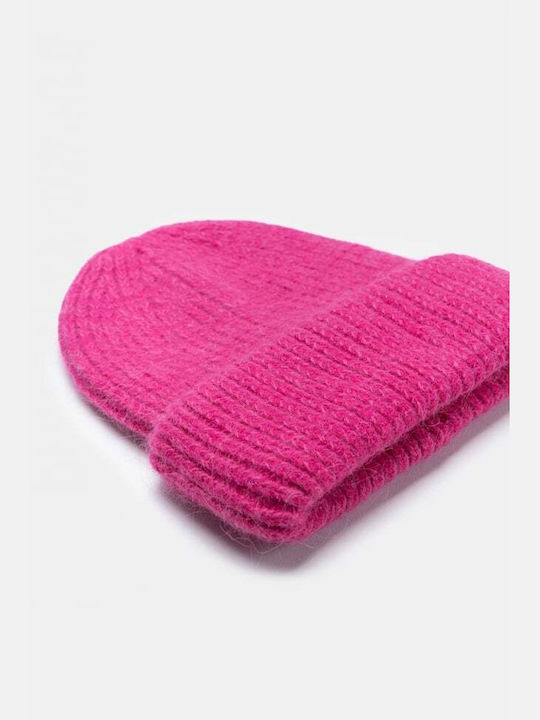 Ribbed Beanie Cap Fuchsia