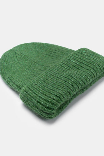 Beanie Unisex Σκούφος με Rib Πλέξη σε Πράσινο χρώμα