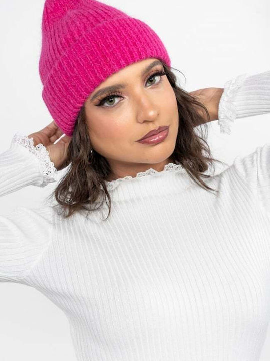 Ribbed Beanie Cap Fuchsia