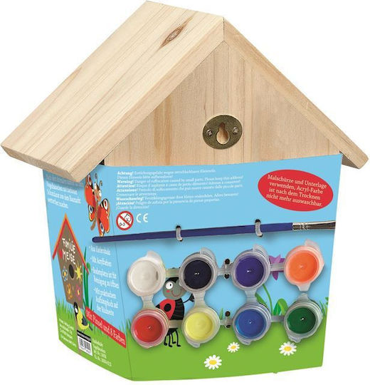 Moses Wooden Bird Nest Painting with 8 Acrylic Colors for Children 5+ Years
