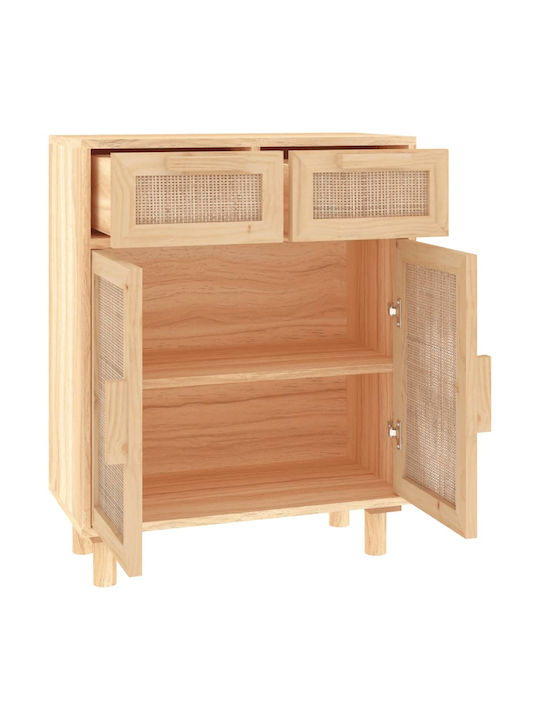 Sideboard Wooden with Drawers Beige 60x30x75cm