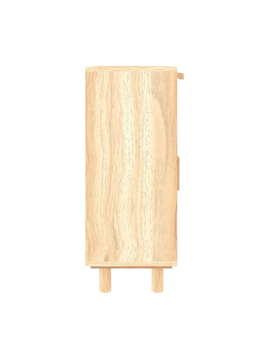 Sideboard Wooden with Drawers Beige 60x30x75cm