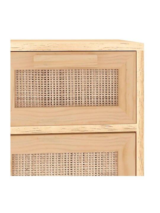 Sideboard Wooden with Drawers Beige 60x30x75cm