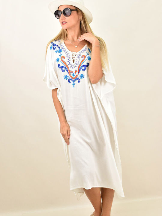 Potre Women's Beachwear Caftan White