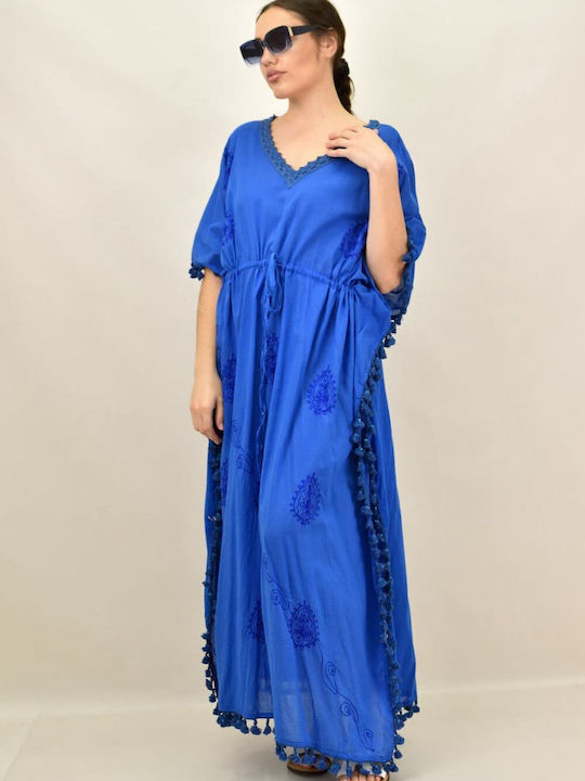 Potre Women's Maxi Caftan Beachwear Blue