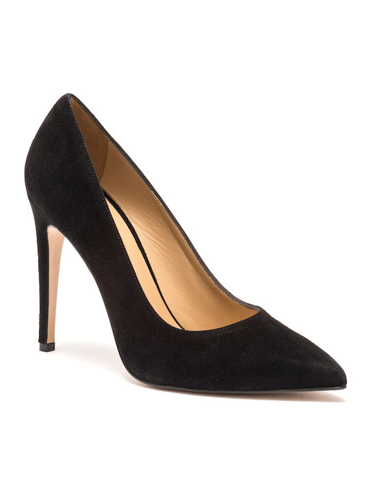 Philippe Lang Suede Pointed Toe Black Heels