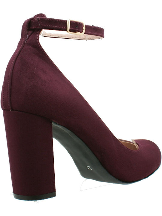 Smart Cronos Burgundy Heels with Strap