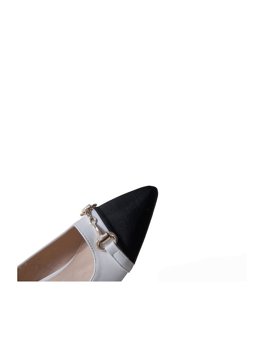 Plato Pointed Toe White Low Heels