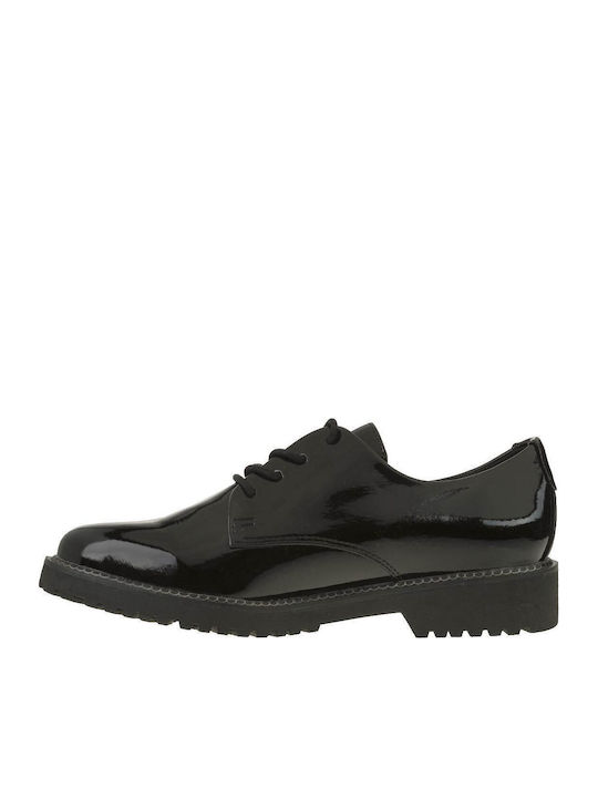 Γυναικεία Oxfords από Λουστρίνι σε Μαύρο Χρώμα