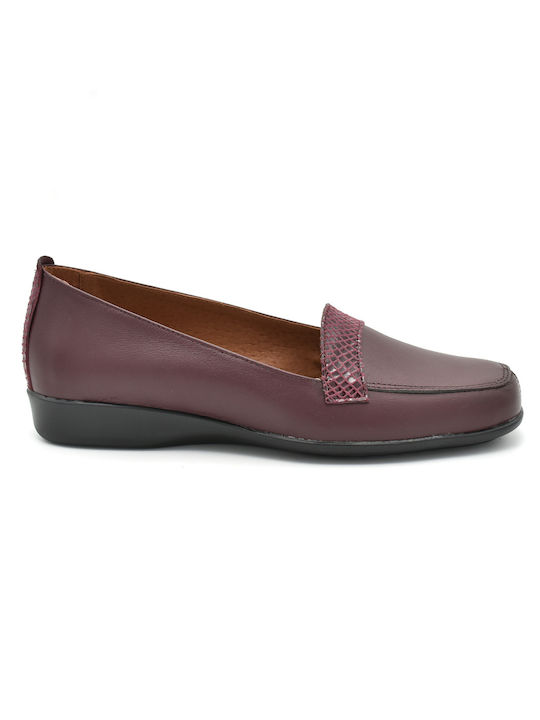 Aero by Kasta Women's Leather Moccasins Burgundy