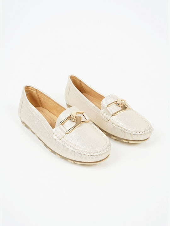 Piazza Shoes Women's Loafers in Beige Color