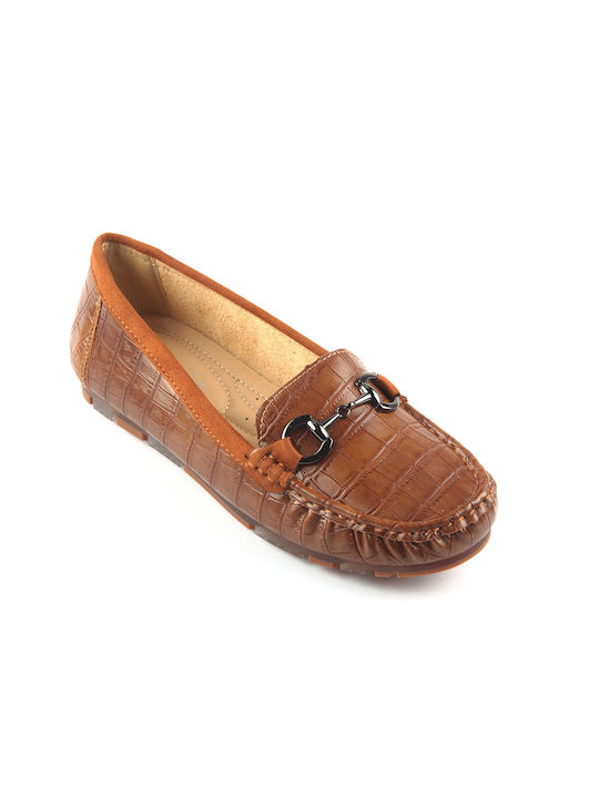 Fshoes Women's Moccasins in Tabac Brown Color