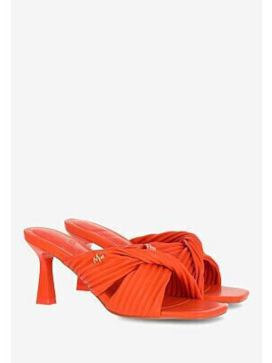 Mexx Mules mit Dünn Hoch Absatz in Orange Farbe