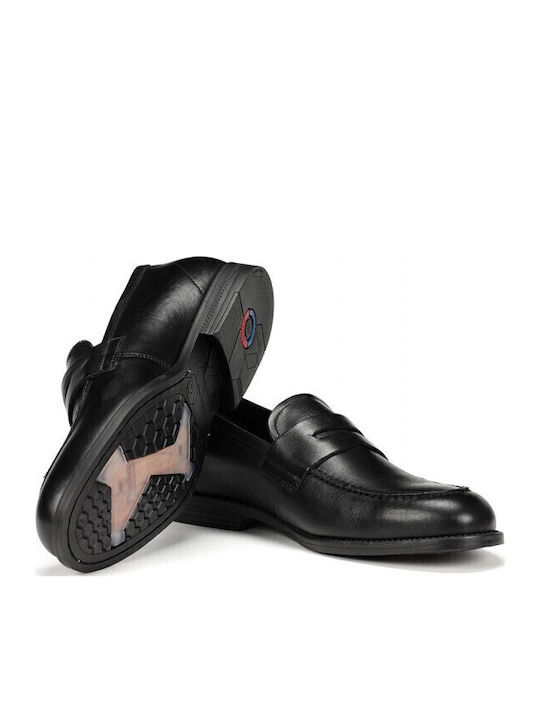 HABANA Men's Leather Loafers Black
