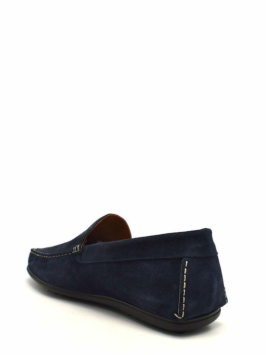 Damiani Men's Leather Moccasins Blue