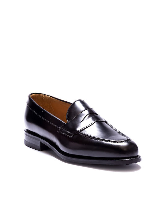 Perlamoda Men's Leather Loafers Black