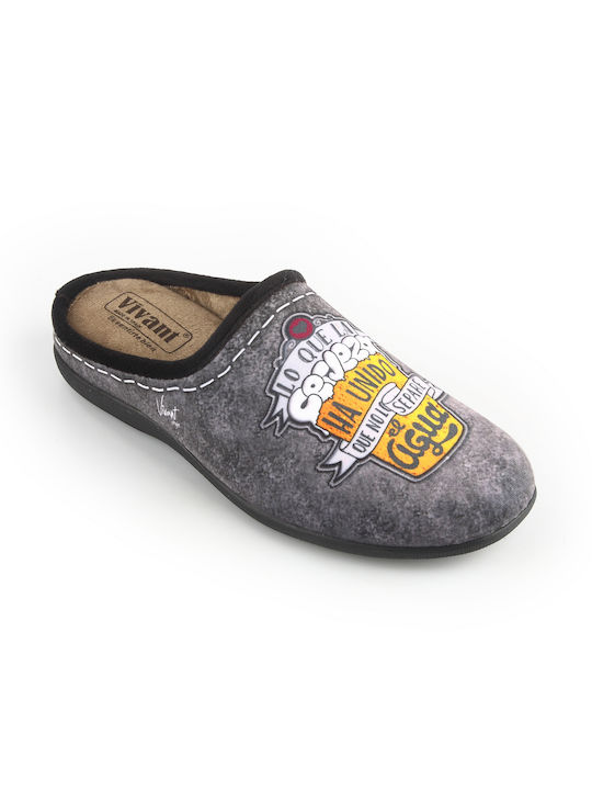 Fshoes Winterliche Herrenhausschuhe Gray