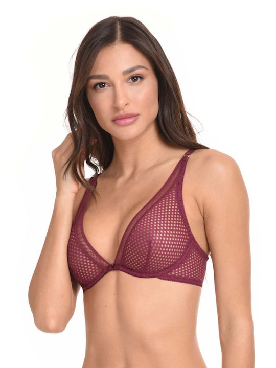 Miss Rosy Lace Underwear Set with Bralette & String Burgundy