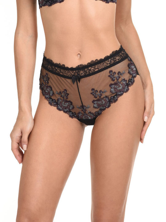 Miss Rosy Lace Underwear Set with Bra & Boxer Black