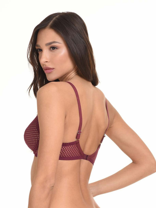 Miss Rosy Lace Underwear Set with Bralette & String Burgundy