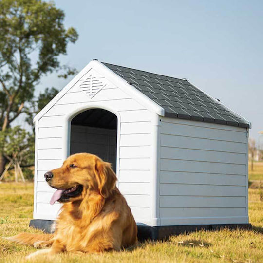 Hundehaus Groß Kunststoff Außenbereich Gray 123x110x114cm
