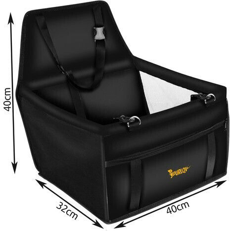 Purlov Waterproof Seat Car for Dog Black