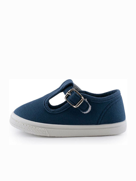 Kids Ballerinas with Adjustable Metal Clasp Blue