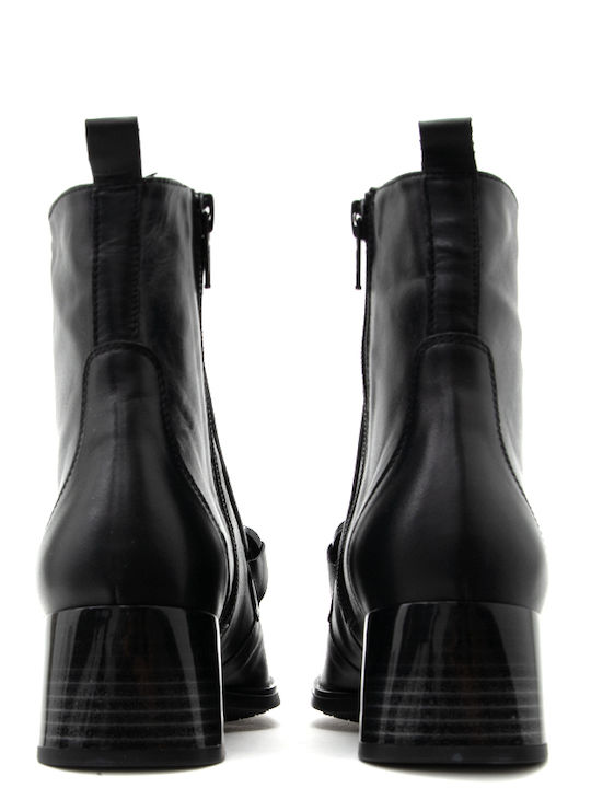 SOHO Leather Women's Ankle Boots with Medium Heel Black