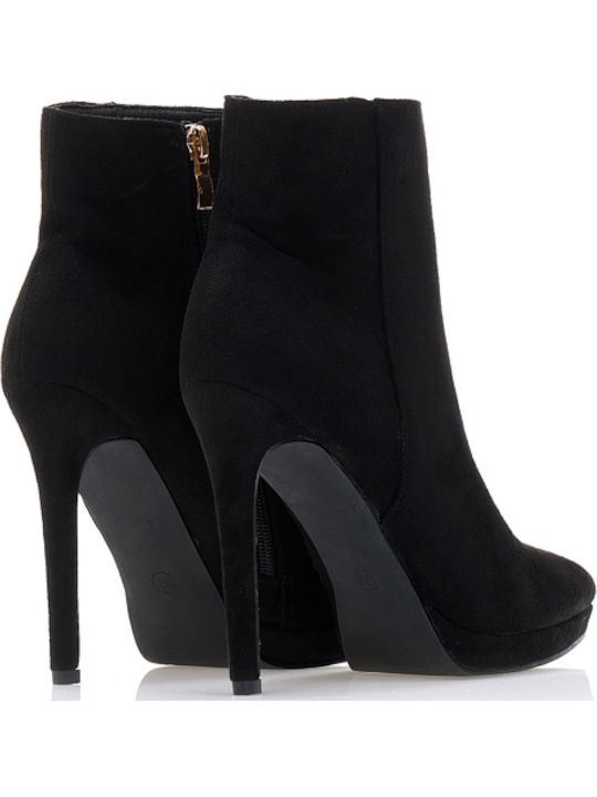 Ghete Dama de Catifea Ankle Boots Negru