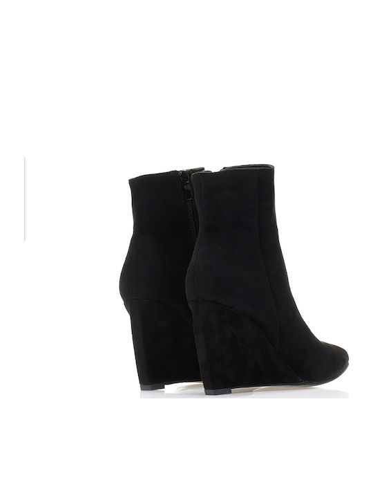 Wildleder Stiefeletten Damen Schwarz