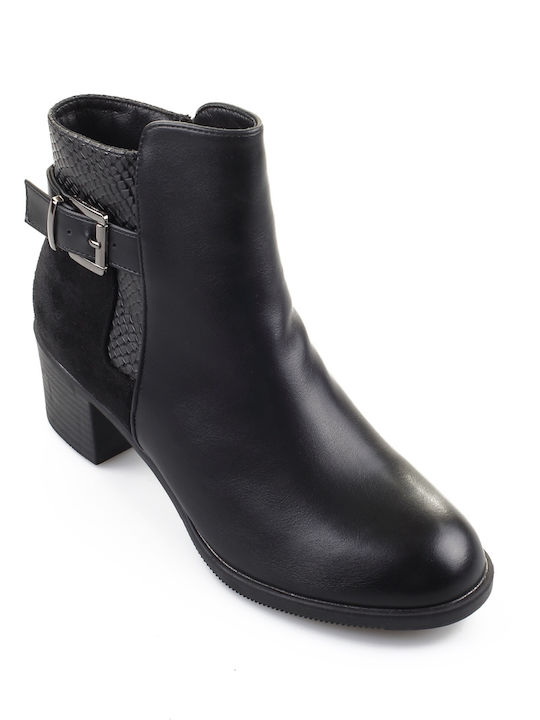 Fshoes Wildleder Damen Knöchelstiefel Schwarz