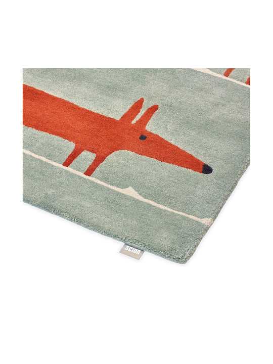 Brink & Campman Mr Fox Kinder Teppich Grün 90x150cm