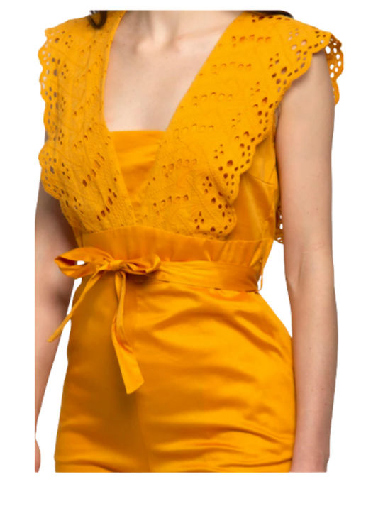 Women's Sleeveless One-piece Suit Orange