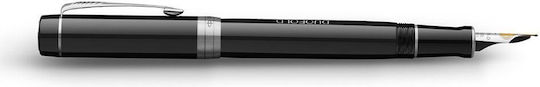 Parker Duofold Πένα Γραφής Fine 0.6mm Μαύρη με Μαύρο Μελάνι