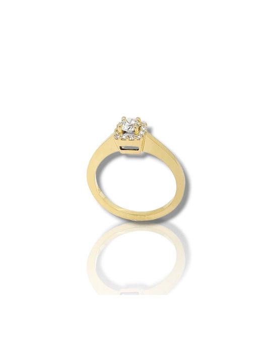 Mentzos Single Stone from Gold 18K with Diamond