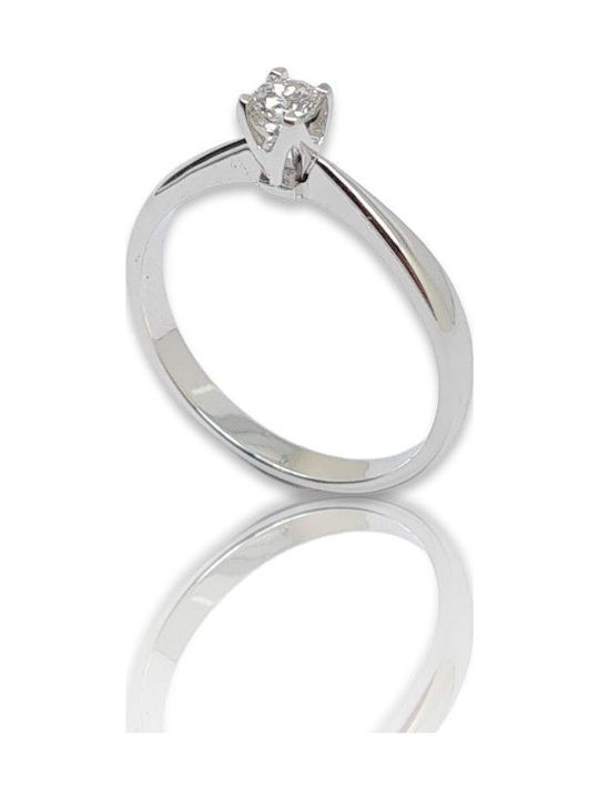 Mentzos Single Stone from Gold 18K with Diamond