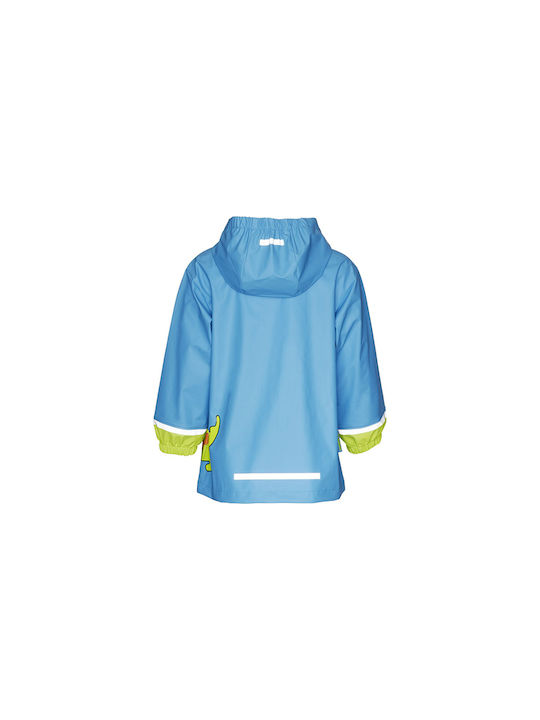 Playshoes Wasserdicht Kinderjacke Lang mit Kapuze Hellblau