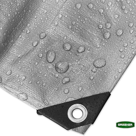 Grasher Αδιάβροχος Μουσαμάς 120gr/m² 10x5μ. Ελαφρού Τύπου Γκρι