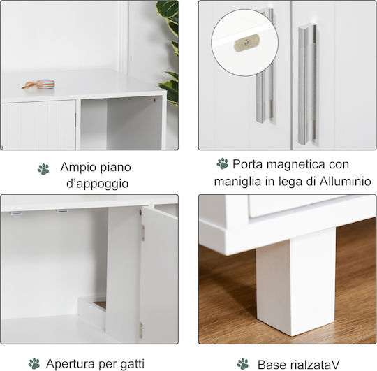 Pawhut Bett Katze Weiß