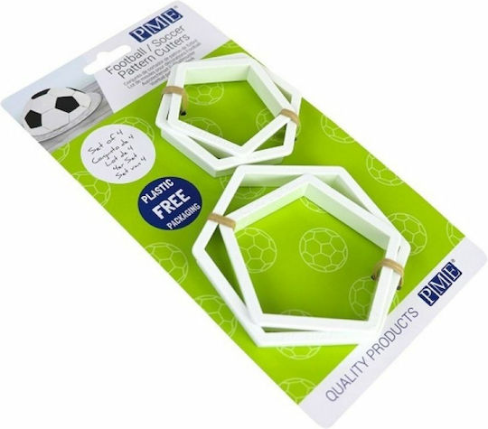 Plastik-Ausstecher PME FB49 Fußball-Kuchen-Set, 4-teilig 018.04.355
